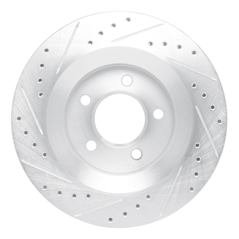 Chrysler 300M Brake Rotor (1) - Front Right - R1 Concepts - Drilled & Slotted - Silver - `99-`04